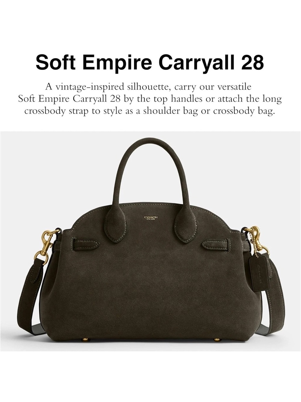 Coach Empire 28 Suede Olive
